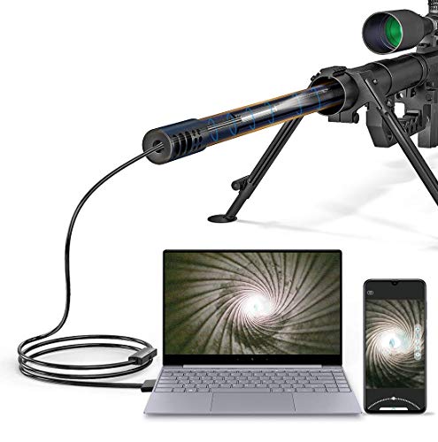 YINAMA Rifle Borescope,Inspection Snake Camera Firearm 0.2 inch USB Gun Endoscope Barrel Bore