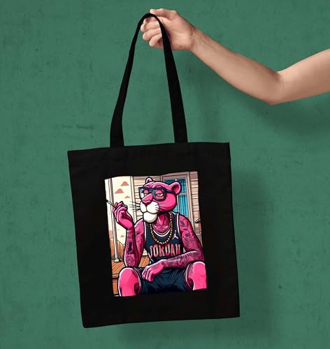 Image of ZORI Black Tote Bag With Pocket Printed Designed Canvas Tote Bags For Women large capacity,Tote bag For Shopping, College, Travel, More Canvas Handbag For Unisex Bag
