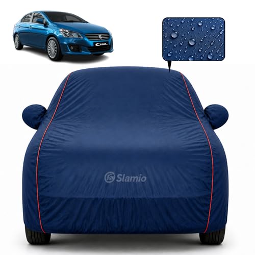 Image of Car Cover for Maruti Suzuki Ciaz 2018-2026 | 100% Waterproof Heavy-Duty 3-Layer Car Body Cover | All-Weather Rain, UV, Sun & Dust Protection | Custom Fit | Mirror & Antenna Pockets | Navy Blue