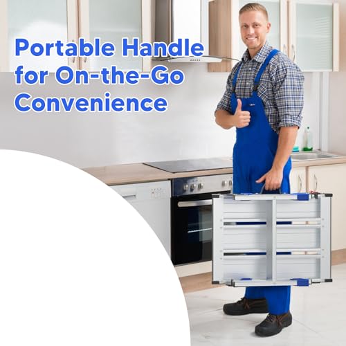 Anyelse Banqueta dobrável para adultos, plataforma de trabalho de alumínio com capacidade de 272 kg,