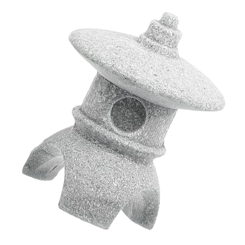 Milisten Miniature Japanese Stone Lantern Pagoda Statue for Zen Garden and Aquarium Decor, Small round Rock Lantern Sculpture, Outdoor Asian Garden Ornament