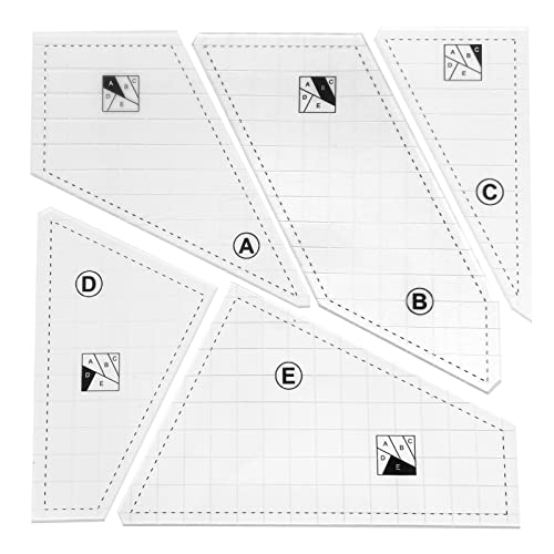 Quilting Rulers And Templates, 5Pcs Creative Quilting Cutting Template Quilt Templates Acrylic For Cutting Patterns, Quilt Ruler Set Quilting Supplies For Sewing Machine Cutting Mats, Arts And Crafts #TOP23