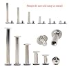 140PCS(70Set) Silvery Chicago Screws Assorted Kit Nail Rivet Chicago Button for DIY Leather Decoration Bookbinding Round Flat Head Stud Screw (M5 x 5/10/15/25/35/45mm)