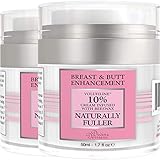 Divine Derriere Breast Enhancement Cream - Natural Breast Enlargement Cream for Bust & Butt - Clinically Proven for Natural Curves, Firming, Lifting and Plumping (2 Jars) Plus EBook