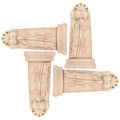 Ménsulas de madera para decoración rústica de salones y puertas clásicas, juego de 4 piezas