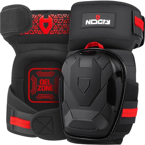 NoCry Professional Work Knee Pads for Men Construction with Ankle Support and Heavy Duty Anti-Slip Cap - Foam Cushion and Extra Thick Gel Knee Pads for Women and Men - Reinforced Thigh & Shin Straps