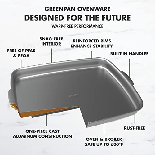 GreenPan-Premiere-Ovenware-Healthy-Ceramic-Nonstick-4-Piece-Warp-Free-Bakeware-Set-Rectangular-and-Square-Baking-Pan-QuarterHalf-Sheet-Oven-Broiler-safe-to-600F-Dishwasher-Safe-PFAS-Free-Gray
