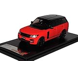 Fahrzeug ist ca 11 cm lang PremiumX Land Rover Range Rover LG matt Rot Schwarz Ab 2012 1/43 Modell Auto mit individiuellem Wunschkennzeichen