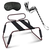 Sex Möbel Einstellbar Sex Stuhl mit Griffe + Augenmaske + Peitsche Sex Weich,Vielseitig Bounce Love Chair Sexmöbel,Spielzeug Hart,Sex Sitz Lendenkissen Sex Kissen (Weinrot)