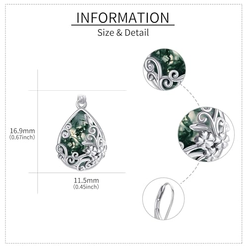 Boucles d'oreilles agate mousse en argent, le cadeau idéal pour elle