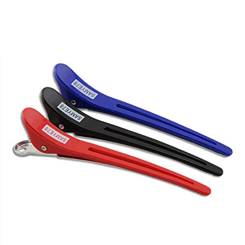 Frcolor 12Pcs Plastic Metal Duck Bill Clip Non-slip Rubberized Multicolor Duck Teeth Bows Salon Hair Grip