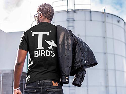 T Birds black shirt Greaser Shirt tee Tshirt black white lightning rocker 1950s 50s movie outfit S M L XL 2x 3x sock hop mens man dance music NEW2