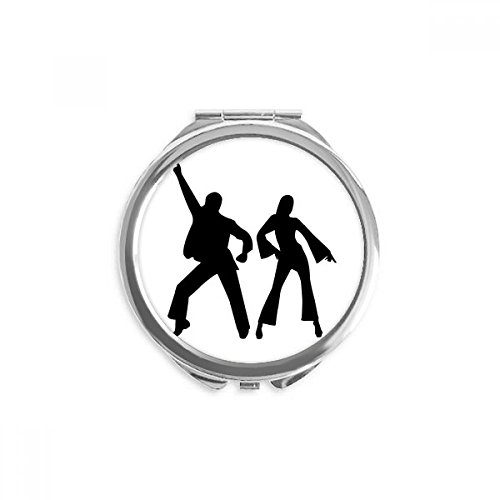 Miroir rond maquillage de poche portable danseur sport duo multicolore compact