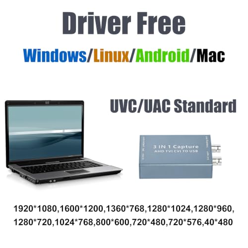 Image of 2MP AHD to USB 2.0 Capture Card 1080P Support TVI CVI Driver Free | UVC UAC Standard