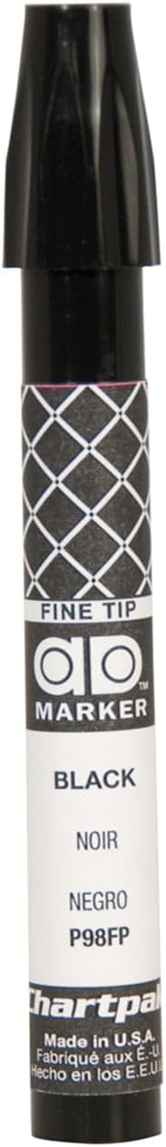 The Original Chartpak AD Marker, Fine Point, Black, 1 Each (P98FP)