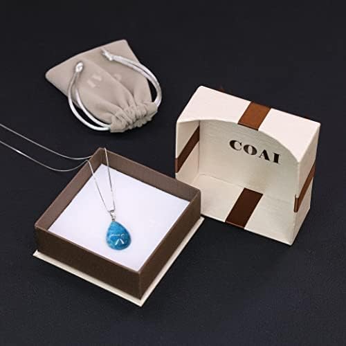 COAI 925 Sterling Silver Teardrop Healing Crystal Necklace