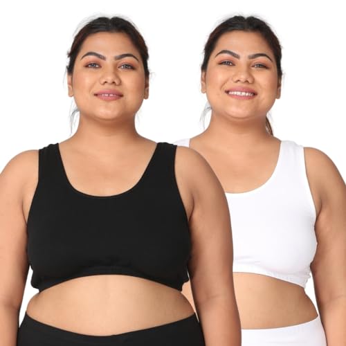 Image of Adira | Plus Size Sleeping Bra for Women | Plus Size Bra | Slip On Bras to Wear at Home | Comfortable Bra | Wirefree & High Coverage | Sleep Support | Avoids Stretch Marks | Pack of 2