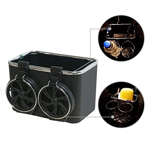 Organizador Porta Objetos Para Carro Veículos Bolso Com Porta Copos Retrátil Porta Trecos Preto