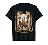 Aesthetic Whitetail Buck Deer Hunting Full Moon Fairycore T-Shirt