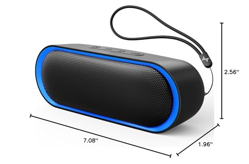 Image of LENRUE Bluetooth Speakers, Waterproof Portable Speakers with TWS, 24 Playtime, Stereo Sound, Wireless for Home Shower Pool Beach Outdoor (Black)