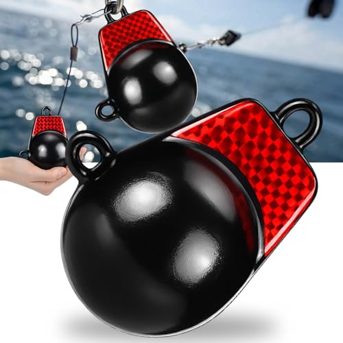 Hollowfly Coated Downrigger Ball Weight with Keel Downrigger Weights Vinyl-Coated Trolling Weight for Boats Round Marine Accessories Black (4 lb)