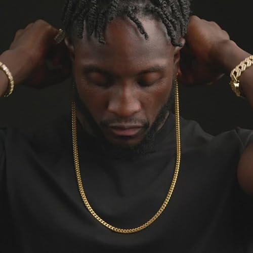 6mm 8mm Miami Cuban Link Chain for Men Women 14K Real Gold Plated 316L Stainless Steel Thick Necklace Choker Hypoallergenic Hip Hop Jewelry with Gift Box3