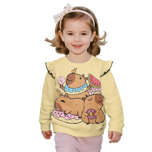 Toddler Girls Sweatshirts Shirt Size 1-8T Long Sleeve Crew Neck Athletic Pullover Tops Active Sportswear