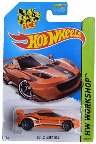 Hot Wheels Lotus Evora GT4 a escala 1:64 naranja miniatura 1