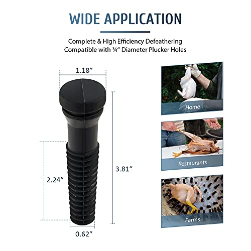 CREWORKS Chicken Plucker Fingers 150 Pcs, Rubber Plucking Fingers for Chicken Plucker Machine with 3/4 Inch Holes, Flexible Feather Removal Attachments for Chickens Turkeys Ducks Geese Quail Poultry