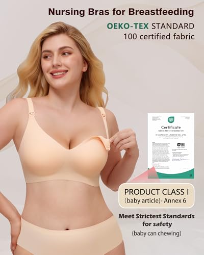 Image of As Fairy Seamless Nursing Bras for Breastfeeding Soft Wireless Sleep Maternity Bralette Regular and Plus Size