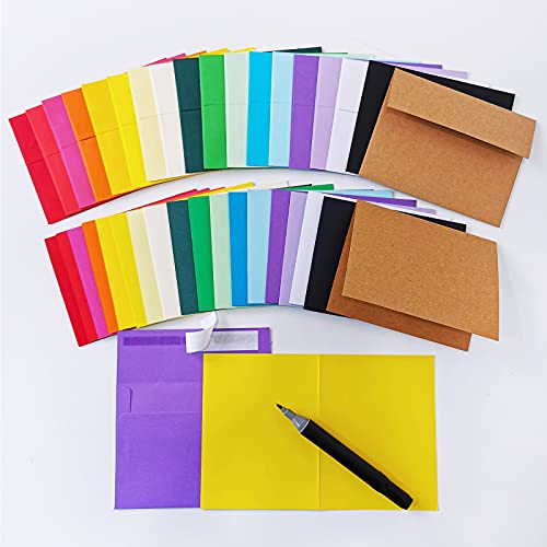 108 Sets 18 Colors A2 Invitation Envelopes Peel & Press Self Seal 4 3/8 X 5 3/4 Envelopes With Blank A2 Folded Cards Notecards For Wedding Shower Rsvp Return Announcement Diy Greeting Cards Making #TOP1