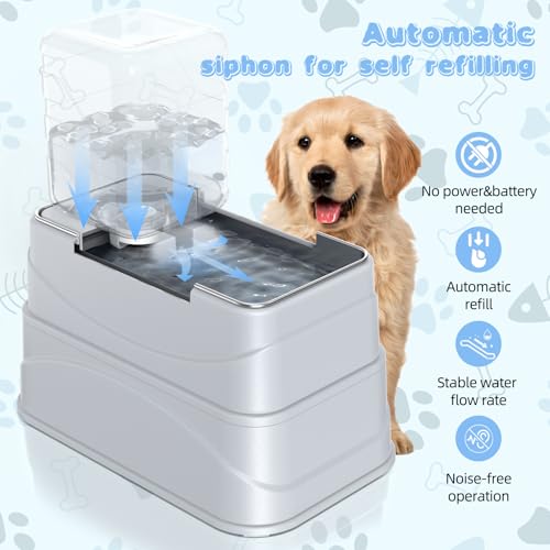 Rywell 4L Gravity Pet Feeder and Water Dispenser Set, Automatic with Stainless Steel Bowls, 3 Height Adjustable for Dogs and Cats - Image 6