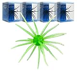 4Pcs Floating Sea Urchin Soft Lure, 4.33 Inch TPR Tentacle Creature Finesse Bait, 2 Colors Freshwater Bass Fishing Lure for Drop Shot, Wacky Rig, Neko Rig (Green Flash)