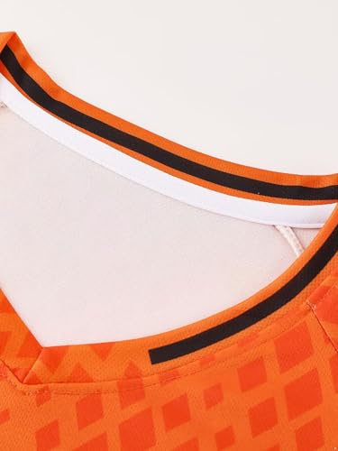 Hansber Kids Boys Shorts Set Gradient Color T-shirt With Loose Shorts for Athletic Workout Orange 5-6 Years4