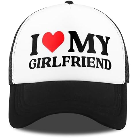 Moyel I Love My Girlfriend Trucker Hat Men for Boyfriend Funny Boyfriend Boyfriend Birthday Gift Ideas Anniversary Valentines Day I Heart My Girlfriend Gifts for Him Cover