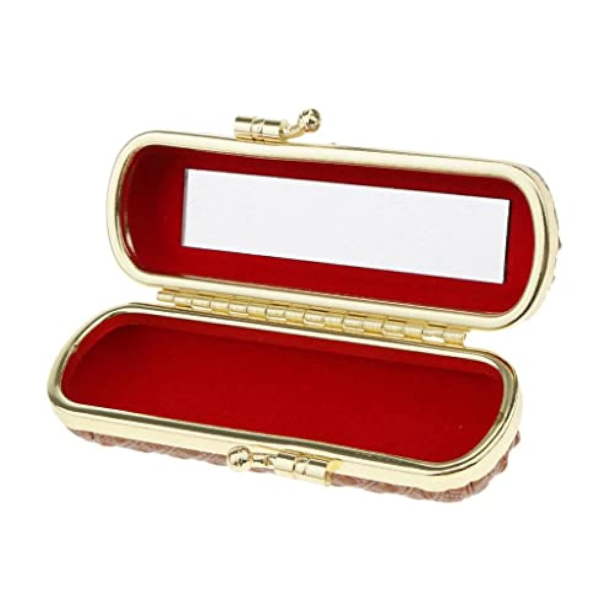 Leather Lipstick Lip Gloss Case with Mirror, Grey