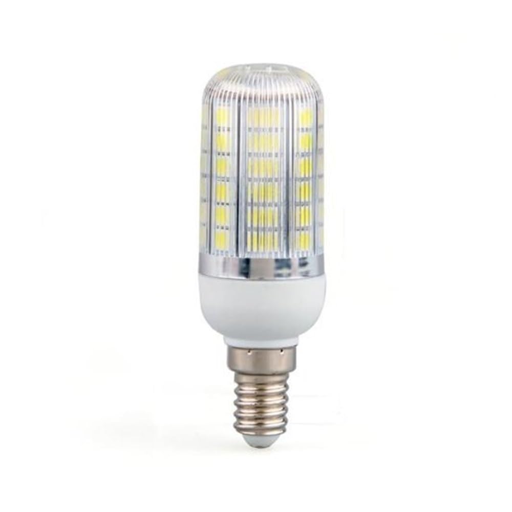 NXCVBNKZJ KJXP Lighting, Pack of 15, LED Corn Bulb AC220V E14 48x5050SMD 6W 600LM Transparent Silicone Light(Cold White)