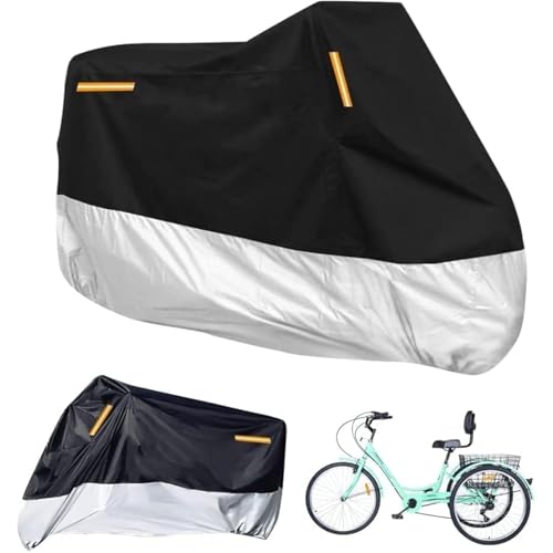 otoye 自転車カバー 防雨防塵 ユニバーサルサイズ マウンテンバイク/三輪車対応 プレミアム素材 屋内・屋外兼用 収納袋付き 軽量 撥水加工 UVカット 頑丈ステッチ 通気性 ロックホール付き アウトドア コンパクト収納 シンプルデザイン 大人用 年間