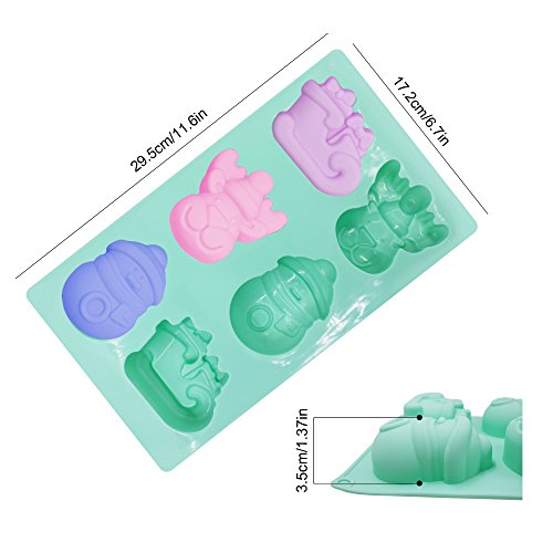 image for SENHAI 3 Pack Christmas Silicone Molds, Soap Chocolate Trays Cake Baki