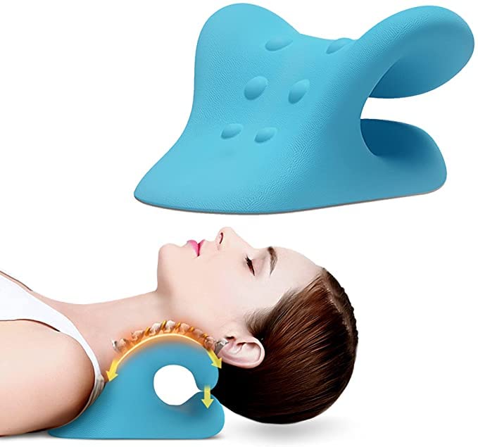 DP Neck Stretcher Cloud Support Brace Pain Relief Neck Cervical Traction Device Hump Corrector Posture Tmj Back and Shoulder Relaxer Relief Spine Massager