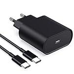 25W Caricatore per Samsung，USB C Caricabatterie con 2M Cavo per Galaxy S23/ S23+ /S23 Ultra /S22/S21 /S20 /Note20 /A73 /A53 /S10 USBC Carica Alimentatore Tipo C Spina PresaRicarica Adattatore