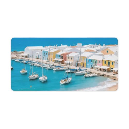 Desk Pad Protector 24x12 Inch Extended Seaside Mat Blanco miniatura 5
