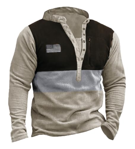 HARGLESMAN Mens Fleece Sweatshirts American Flag Patriotic Tactical Pullover