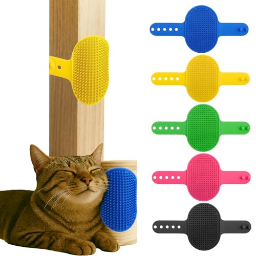 5PCS Pet Cat Grooming Brush, Adjustable Silicone Grooming Brush, Cat
