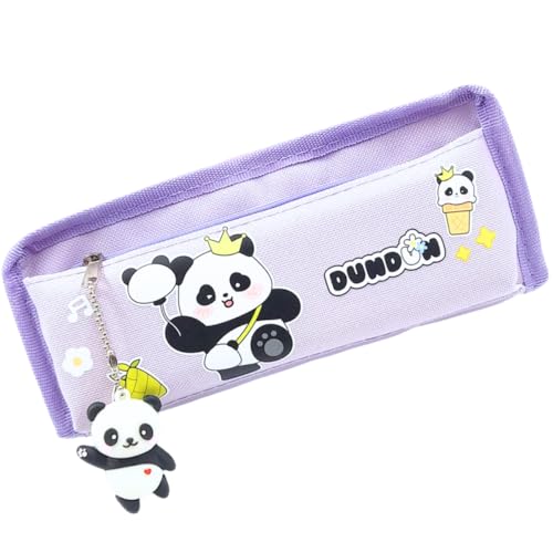 Estojo Rosa Panda Ziper com Pingente Com 2 compartimentos 36 Lapis Para Meninas Volta As Aulas (ROXO)
