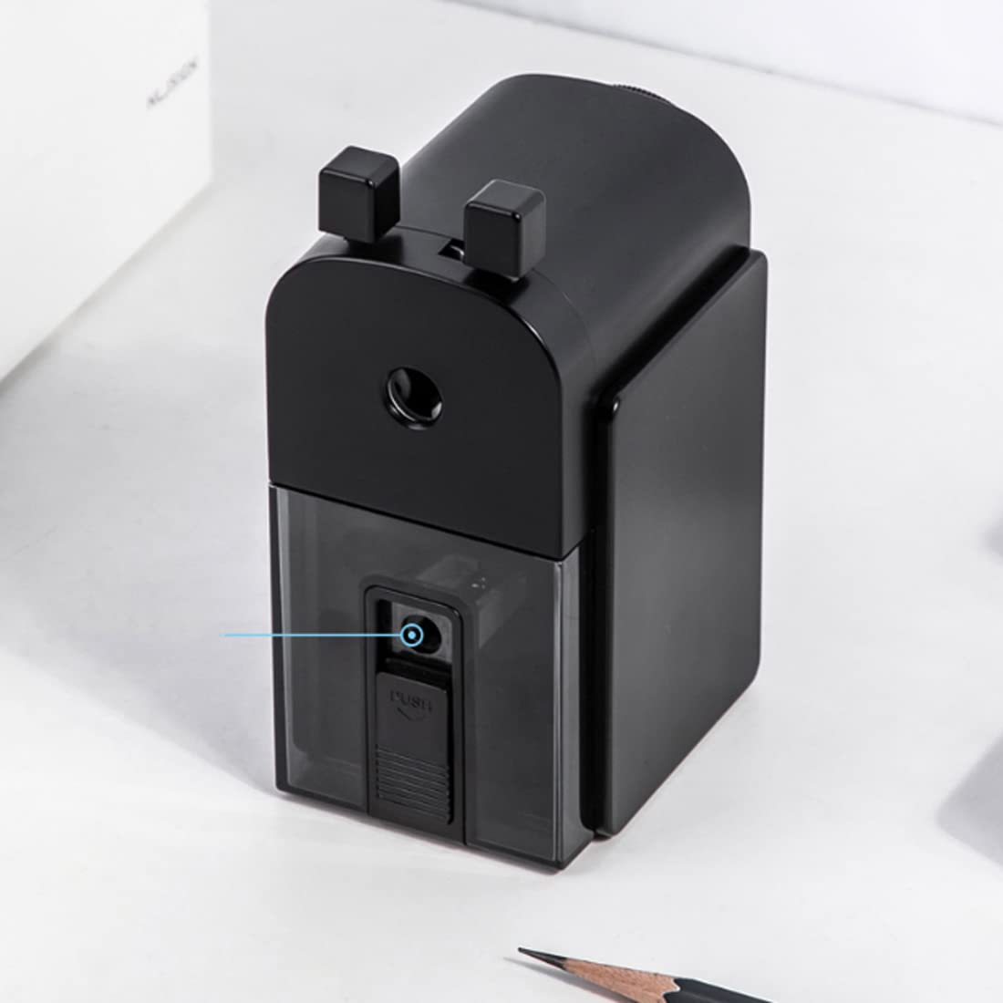 MRKU Handgekurbelter Bleistiftspitzer mit großem Kaliber und Doppellochdesign aus Metall mit Einstellbarer Dicke für das Studentenbüro