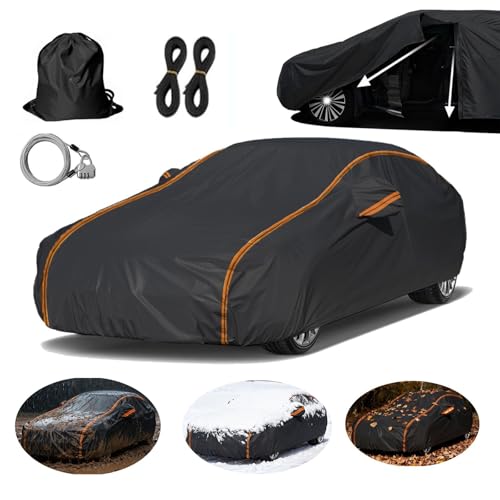 Funda Coche Exterior para Opel Frontera 2024-2026, Impermeable y Transpirable - Protección Anti-UV, Antipolvo, contra Nieve, con Cremallera y Tiras Reflectantes