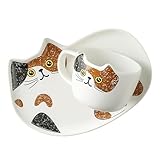 LOLIPPYY Katze Keramik Milchbecher mit Untertasse 200 ml Trinkbecher Satz für Café und Zuhause Stabiles Kaffeetassen Satz mit Katzenmotiv
