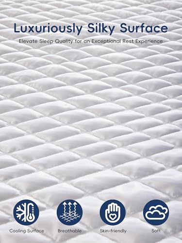 Dual Layer Memory Foam Mattress Topper King,Gel Memory Foam and Cooling Pillow Top Mattress Pad Cover for Pressure Relief and Medium Support,CertiPur-US Certified — view 4