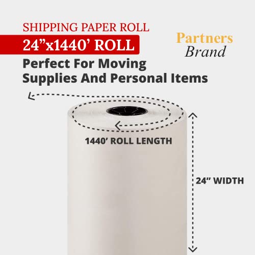 Image of Box USA Packing Paper Roll (1 Pack) - Newsprint Paper for Shipping, Storage and Moving Supplies, White